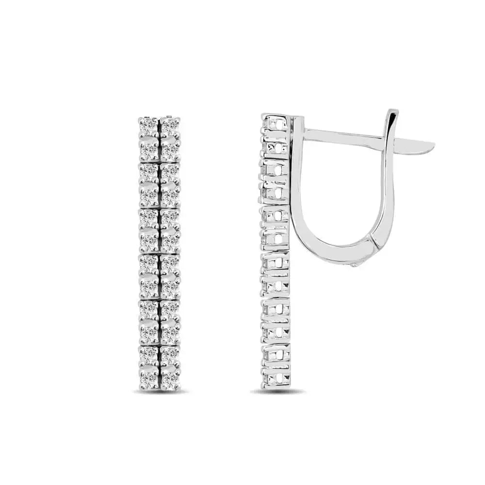 0,42 Karat Pırlanta Suyolu Küpe