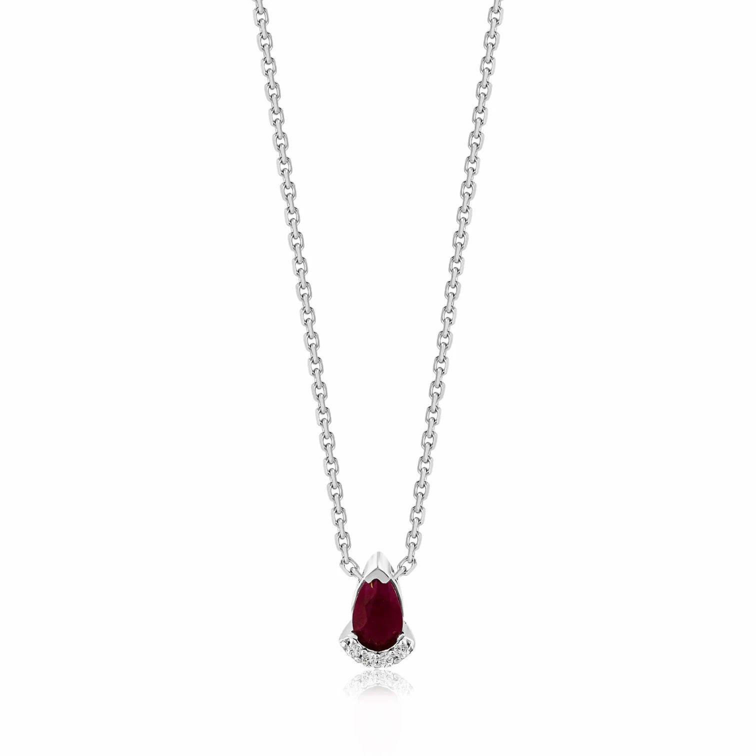 0,27 Karat Pırlantalı Yakut Kolye