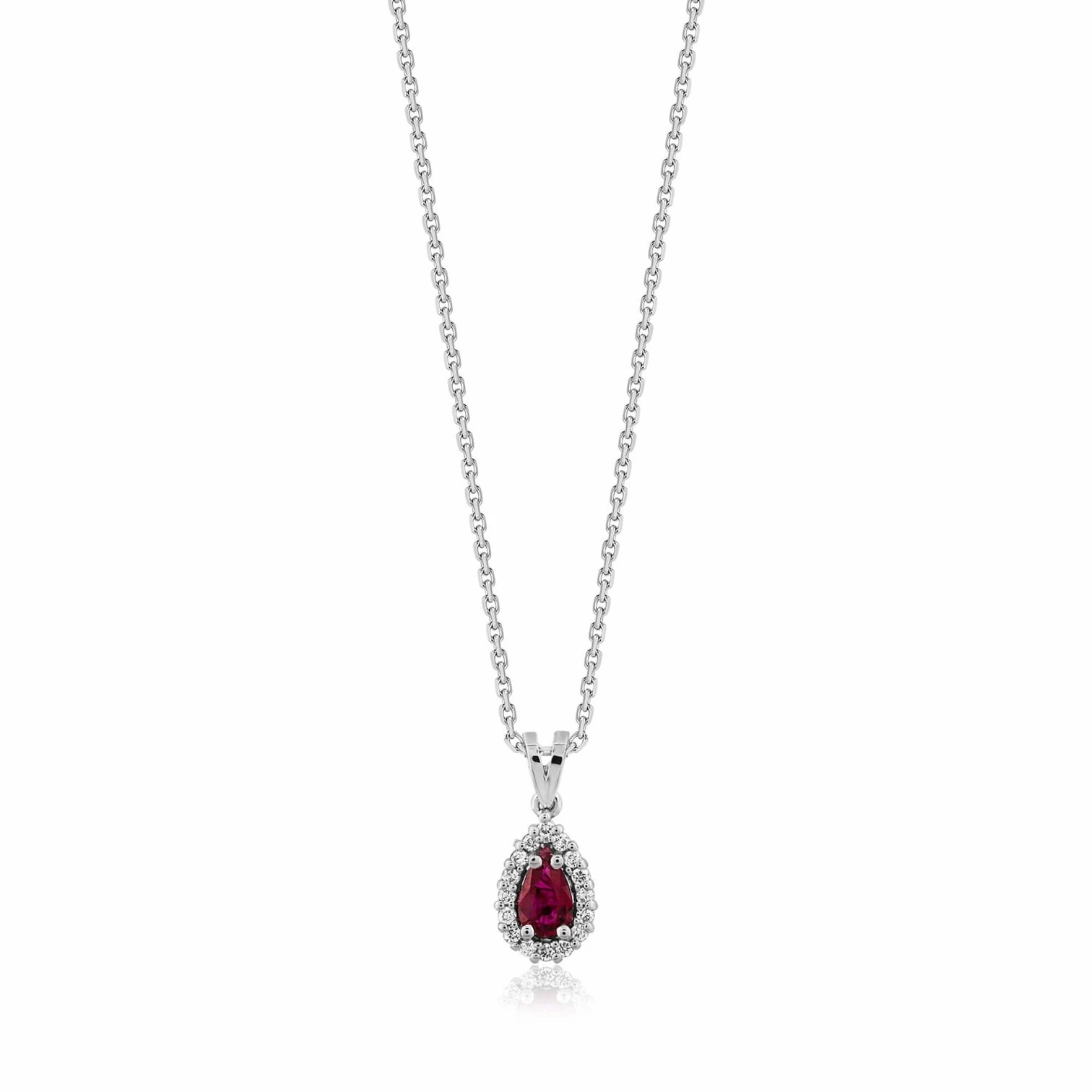 0,26 Karat Pırlantalı Yakut Kolye