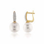 0,35 Karat Pırlantalı İnci Küpe - Venta Jewelry