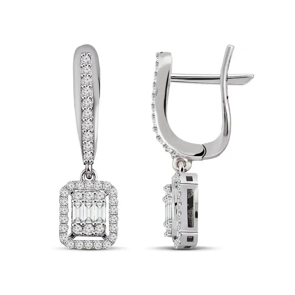 0,75 Karat Baget Pırlanta Küpe "EFZA"