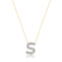 0,42 Karat Pırlantalı Baget Harfli Kolye "S" - Venta Jewelry