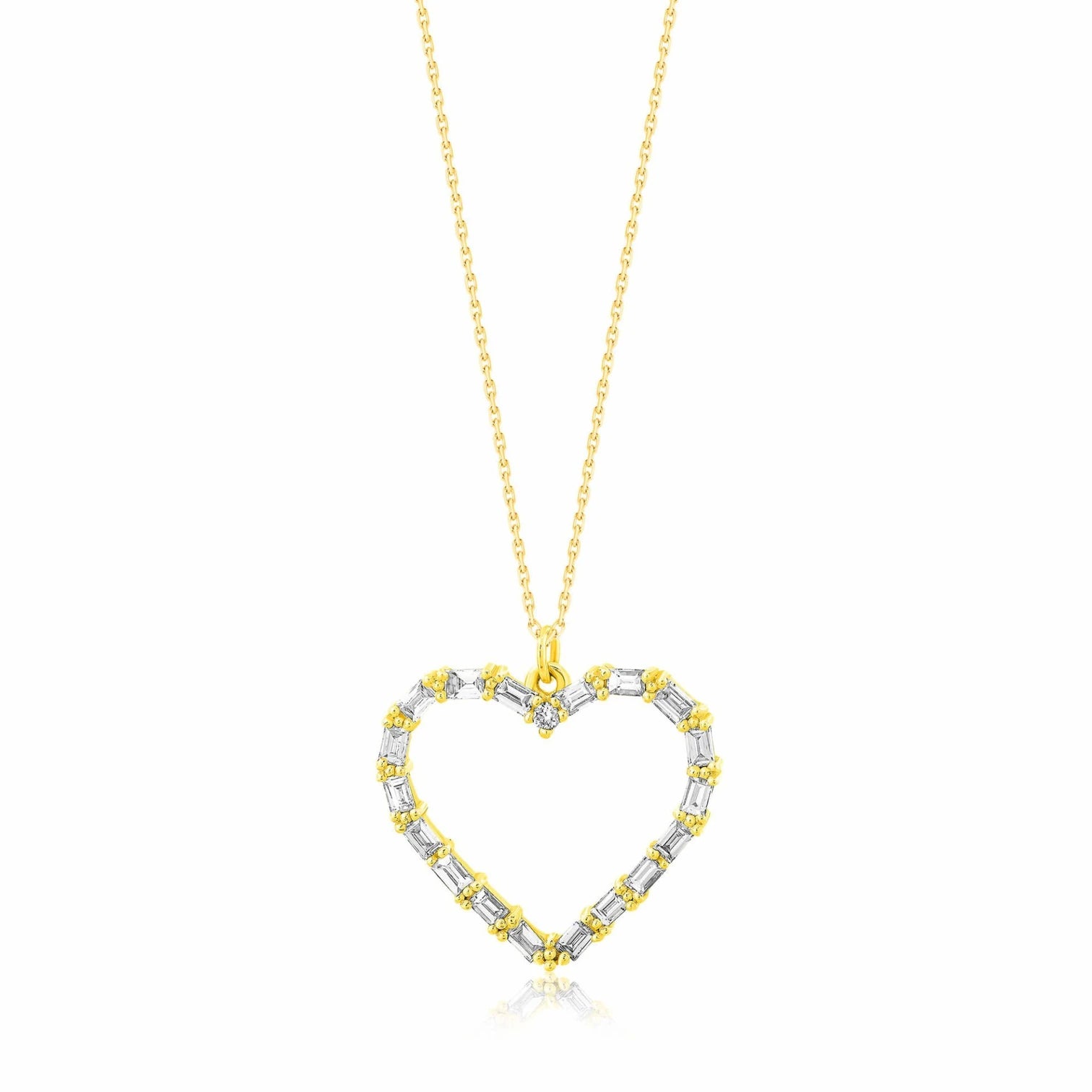 0,40 Karat Baget Pırlanta Kolye "Kalp"