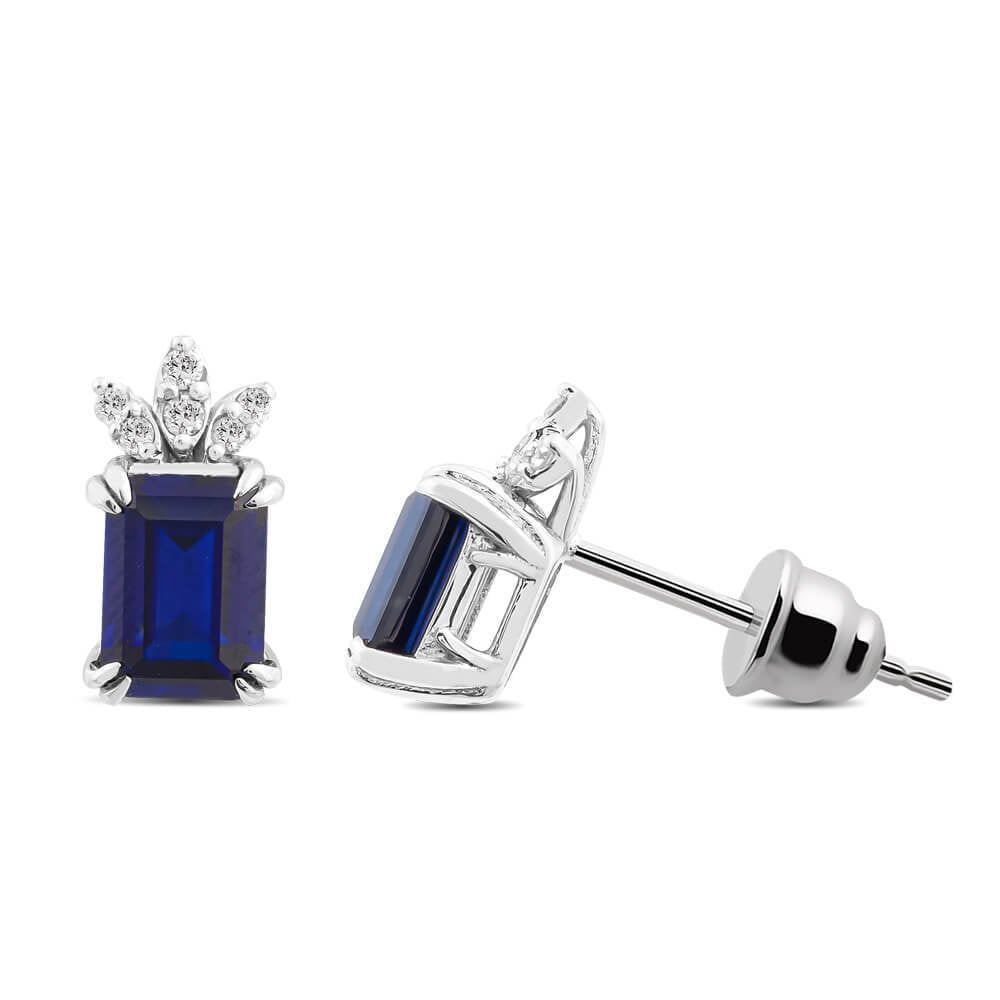 2,33 Karat Pırlantalı Safir Küpe