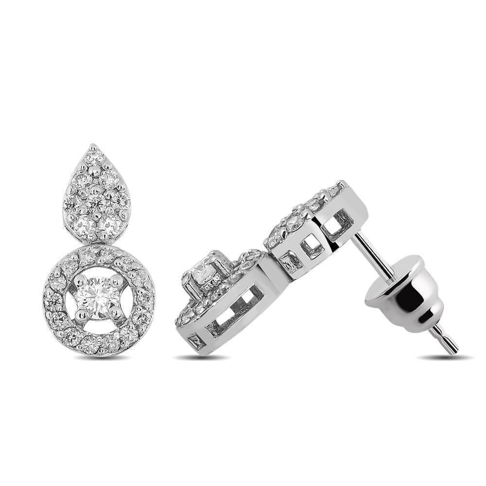 0,45 Karat Tasarım Pırlanta Küpe