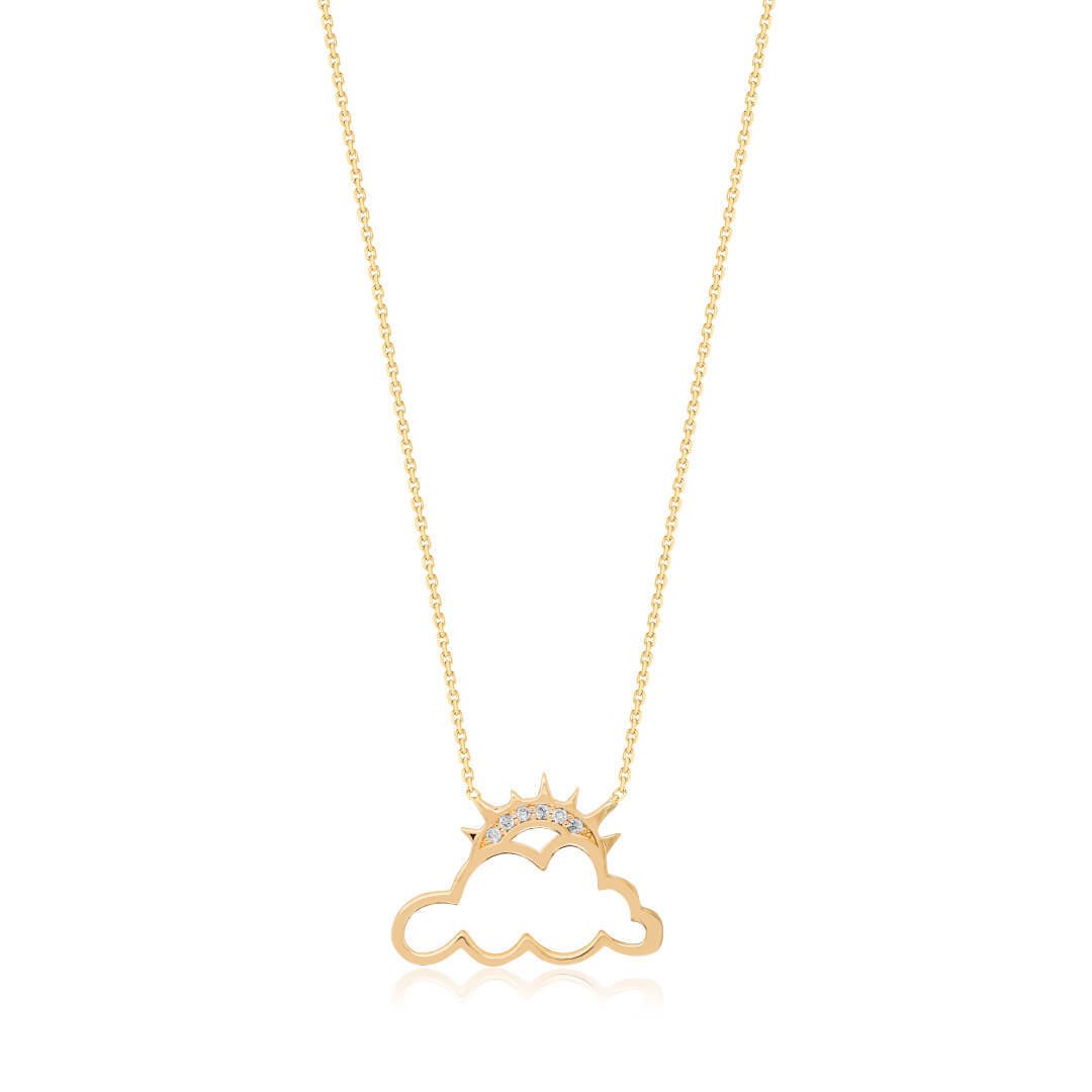 0,02 Karat Pırlantalı Kolye "Bulut"