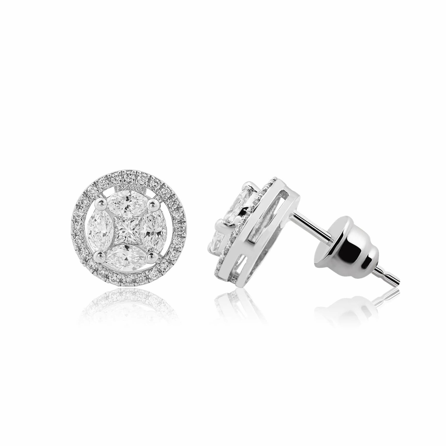 1,00 Karat Tasarım Pırlanta Küpe