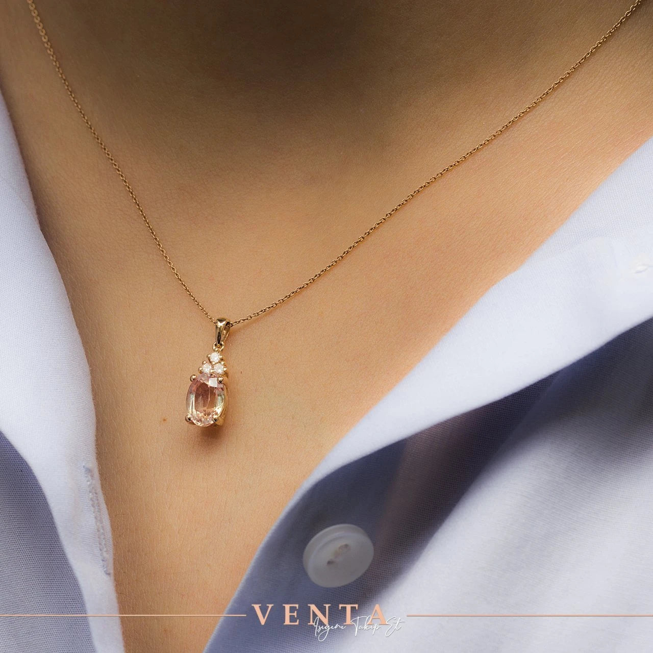 1,17 Karat Pırlanta Citrine Kolye "Orenda"