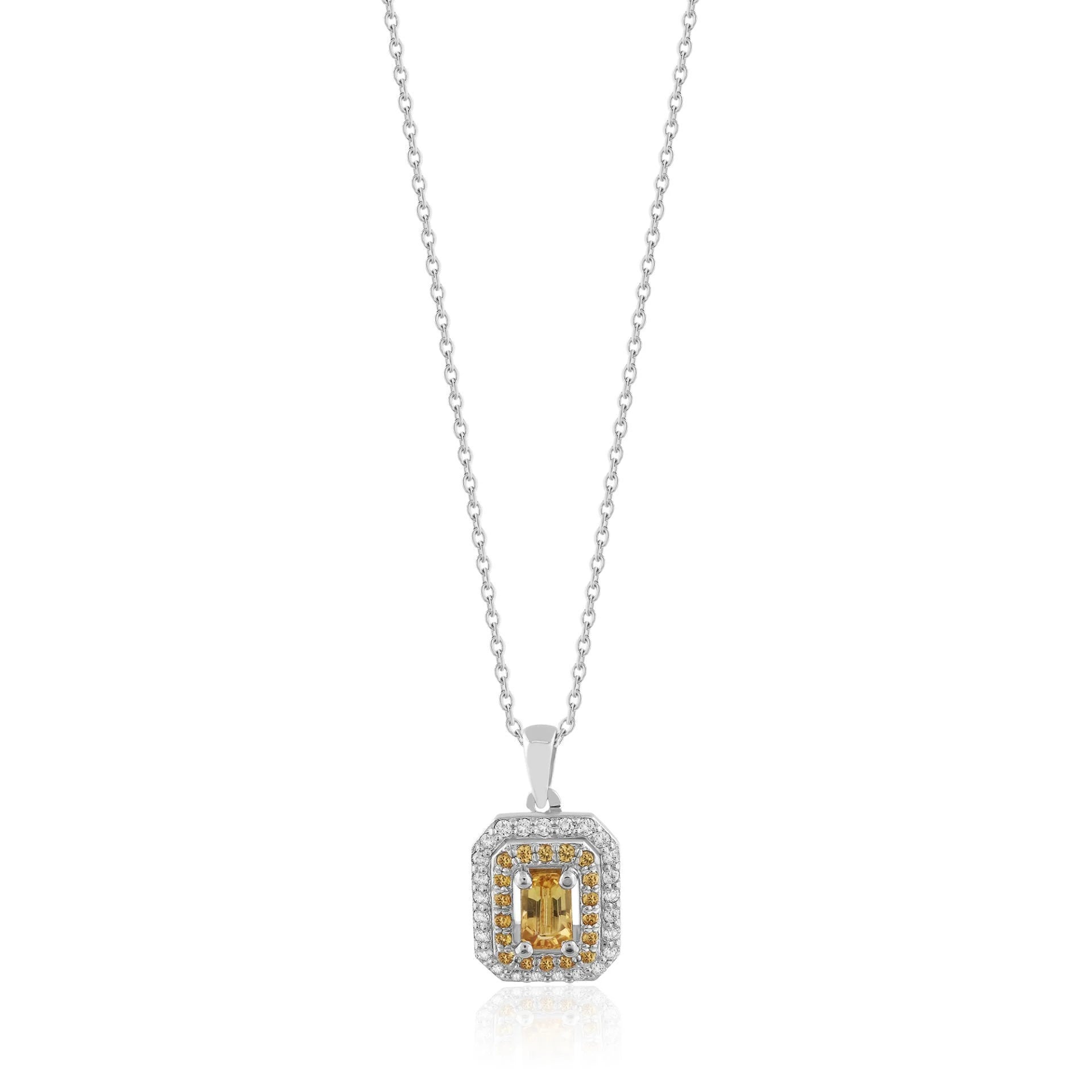 0,60 Karat Pırlanta Citrine Kolye