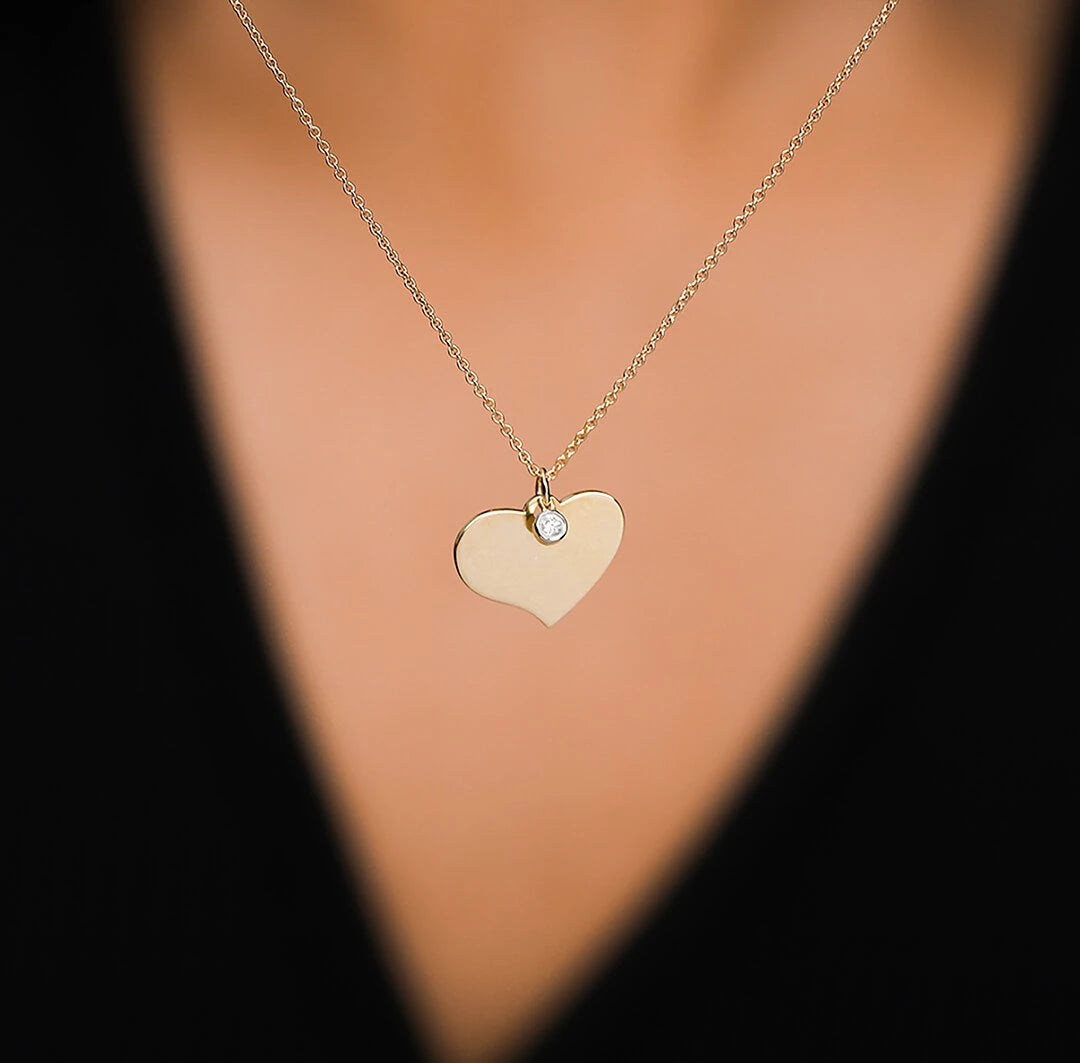 0,02 Karat Pırlanta Kolye "Kalp"