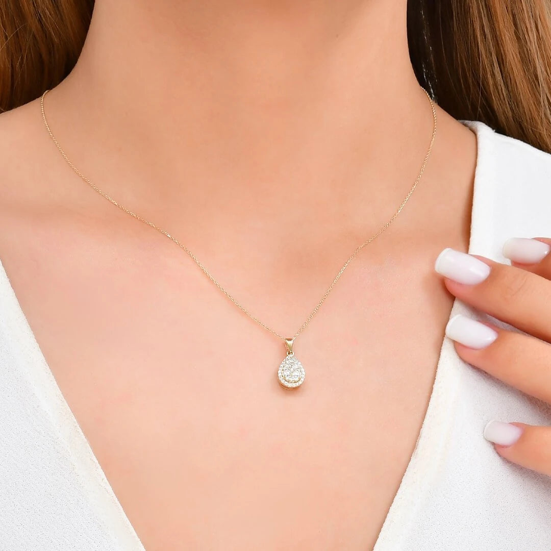 0,36 Karat Damla Coronet Pırlanta Kolye