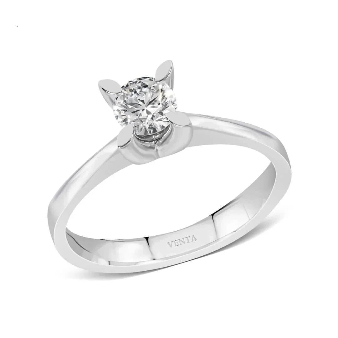 HRD Sertifikalı 0,30 Karat Tektaş Pırlanta Yüzük "Badem"