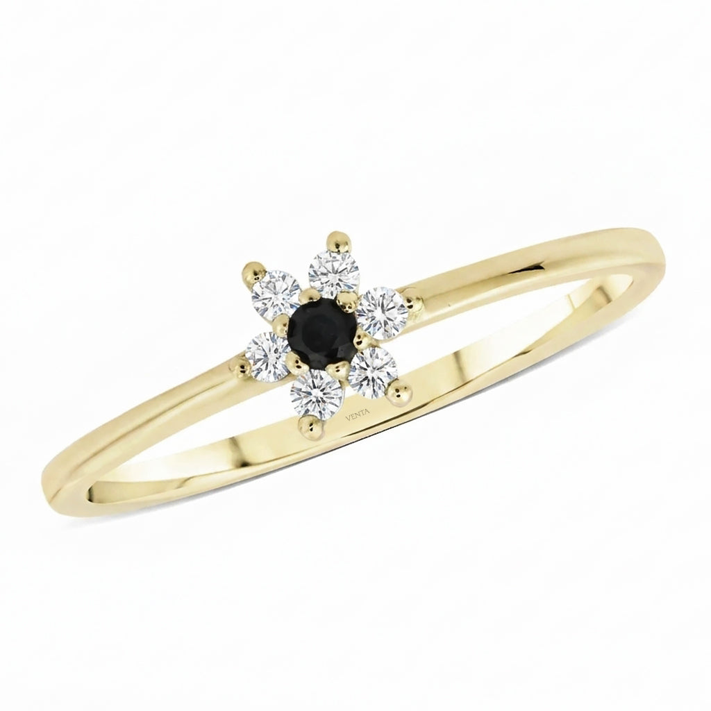 0,11 Karat Safir Pırlanta Yüzük, F Renk SI - Venta Jewelry
