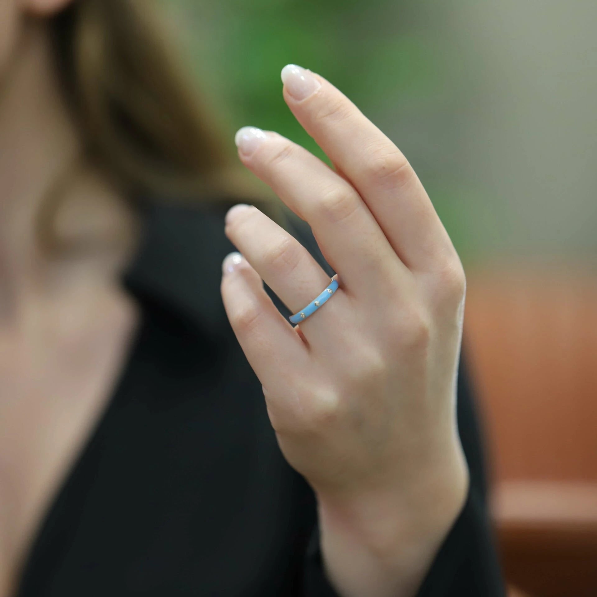 0,01 Karat Mineli Pırlanta Yüzük "Mavi"