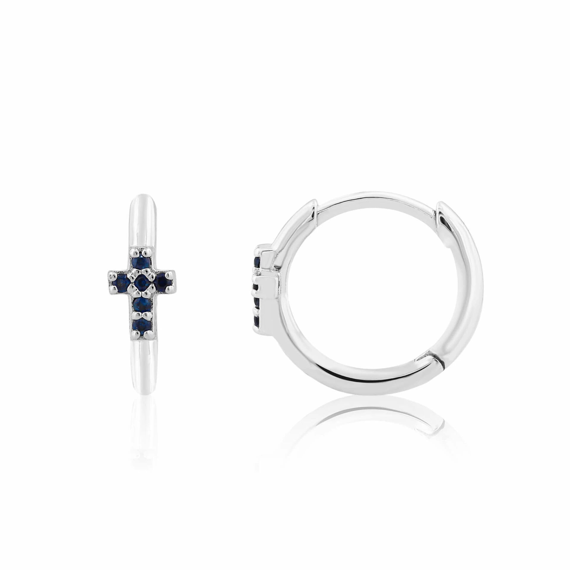 0,04 Karat Halka Küpe "Safir"