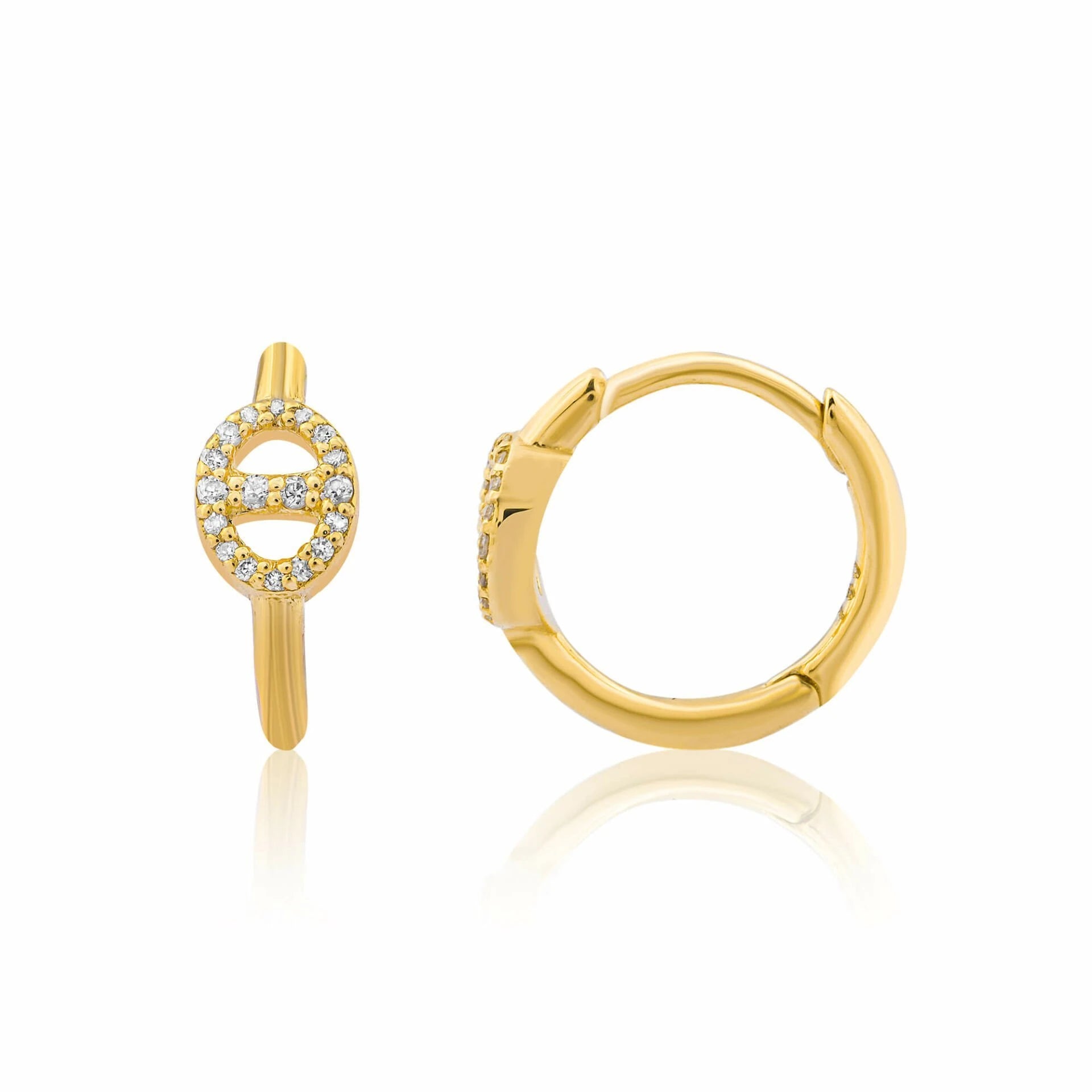 0,07 Karat Pırlanta Halka Küpe