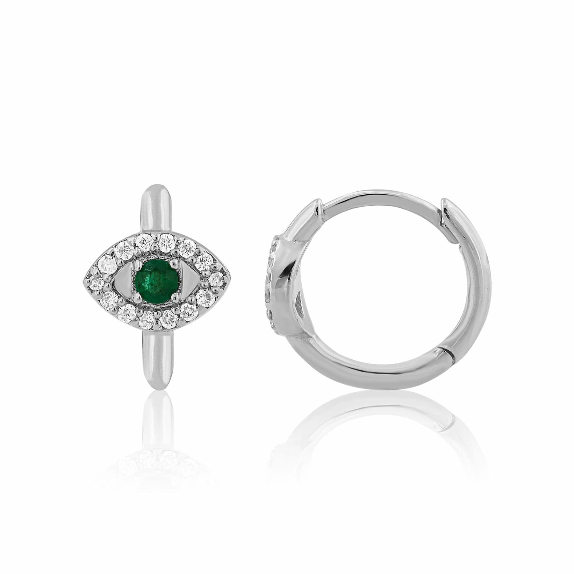 0,12 Karat Pırlanta Halka Küpe "Göz"