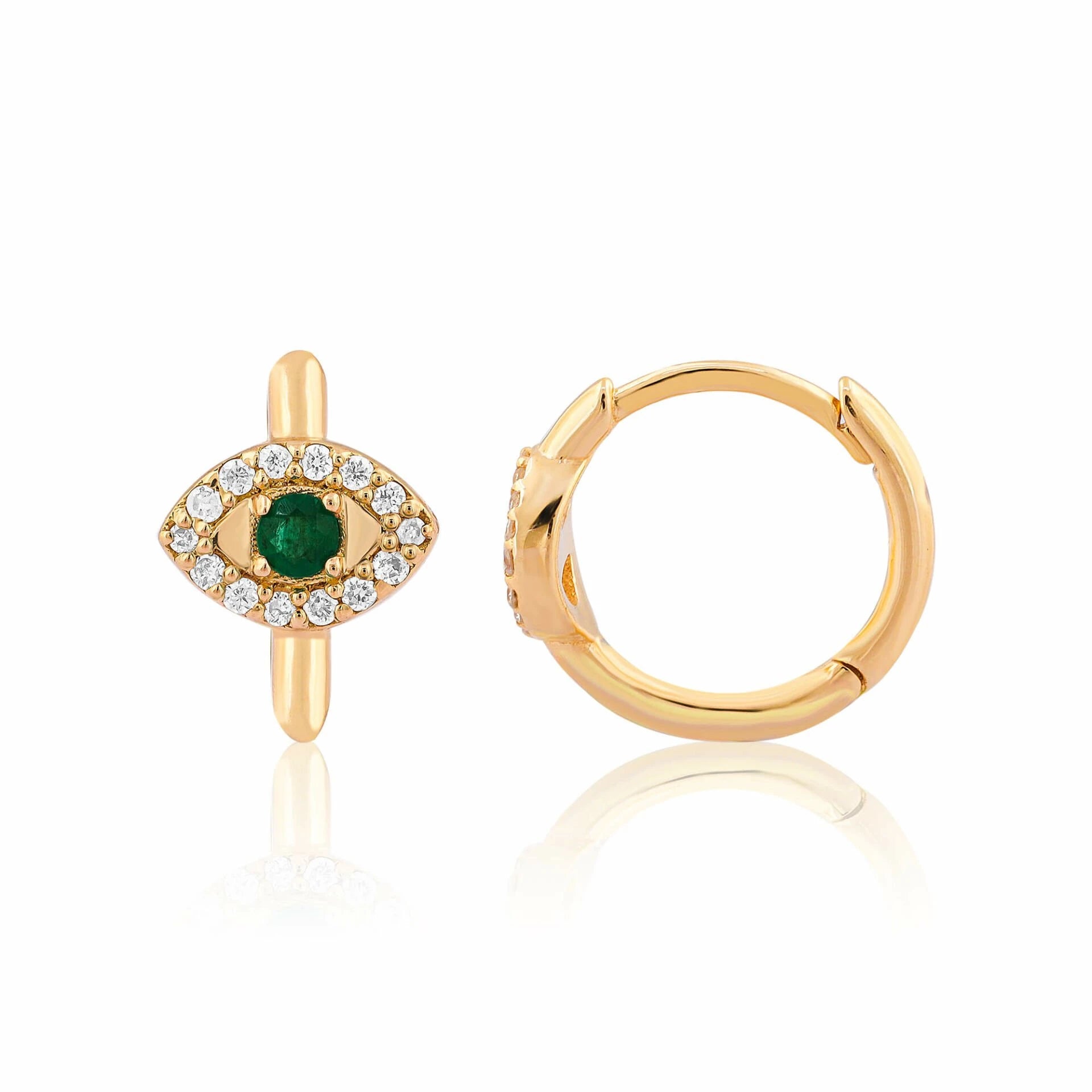 0,12 Karat Pırlanta Halka Küpe "Göz"