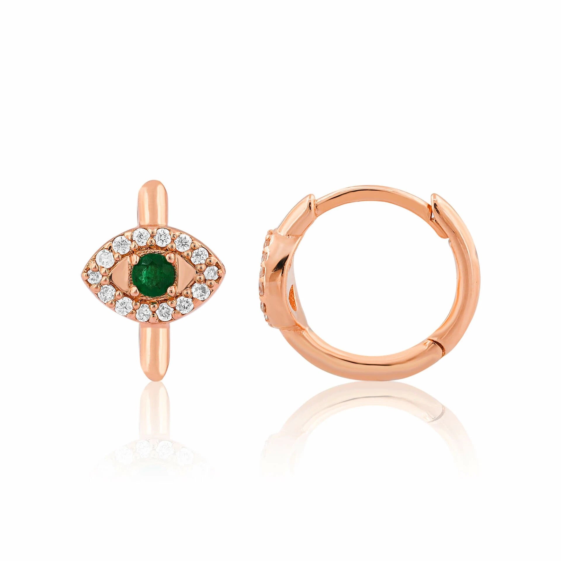 0,12 Karat Pırlanta Halka Küpe "Göz"