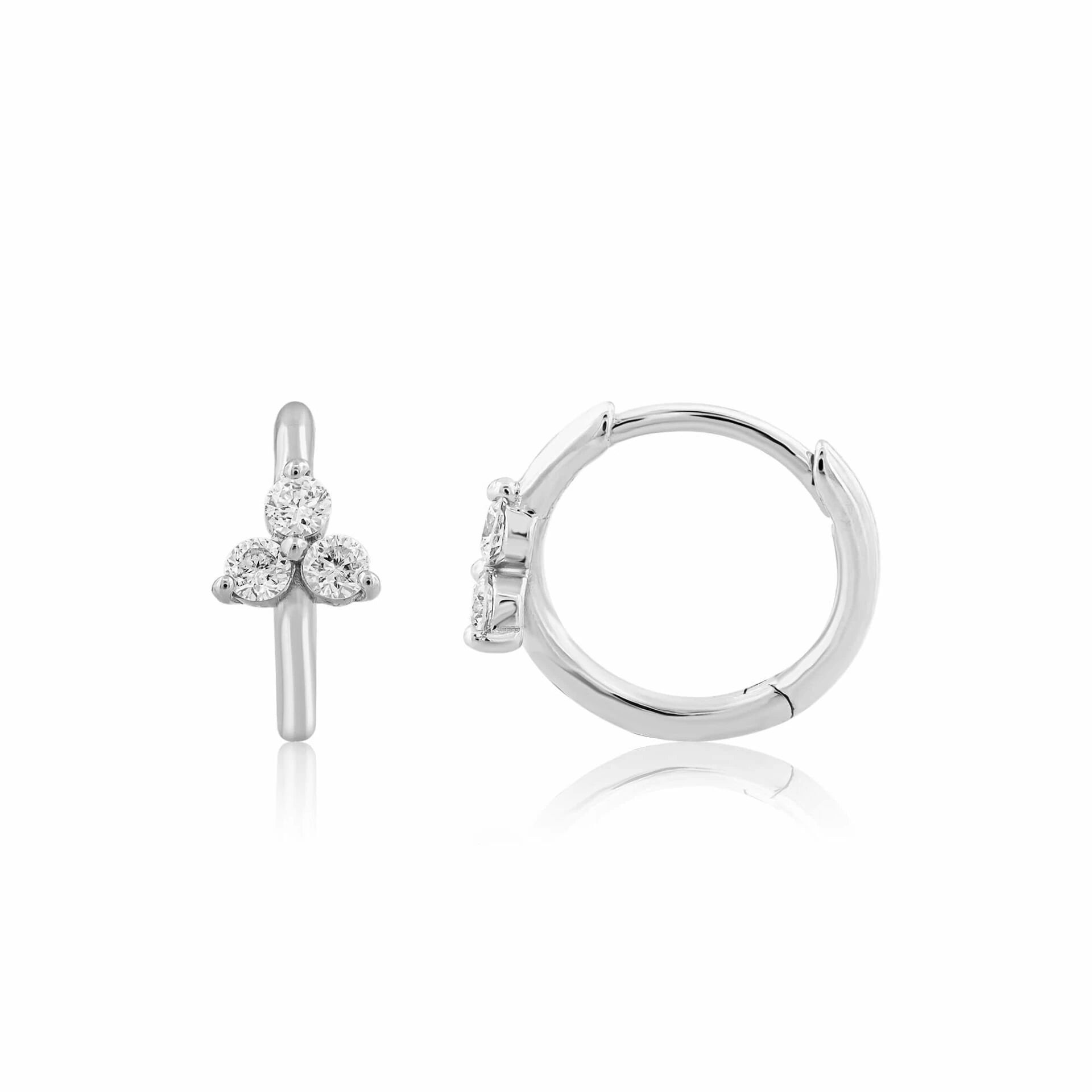 0,18 Karat Pırlanta Halka Küpe "Piramit"