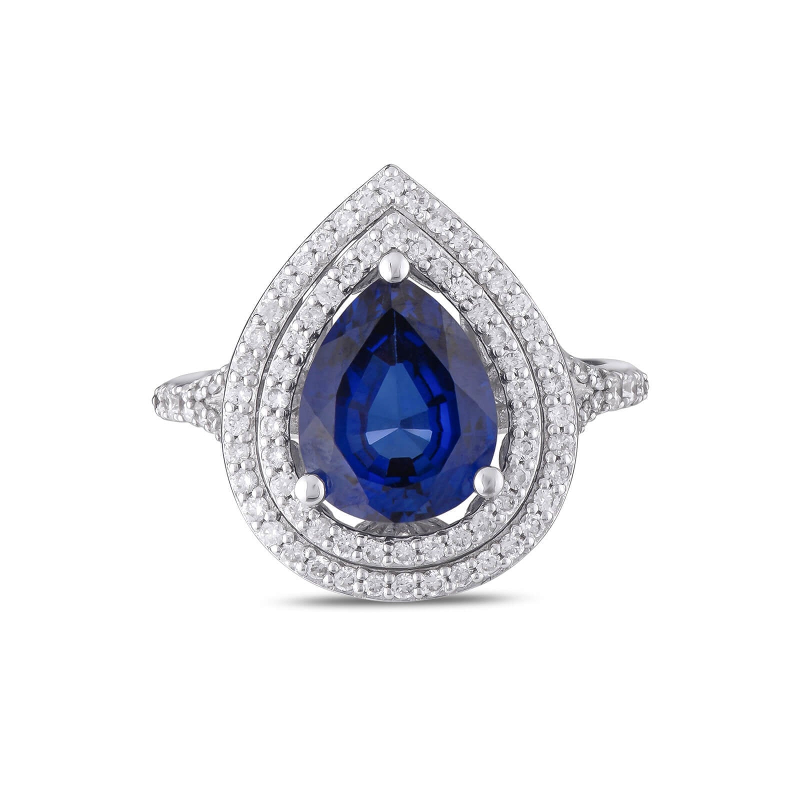 3,50 Karat Pırlantalı Safir Yüzük