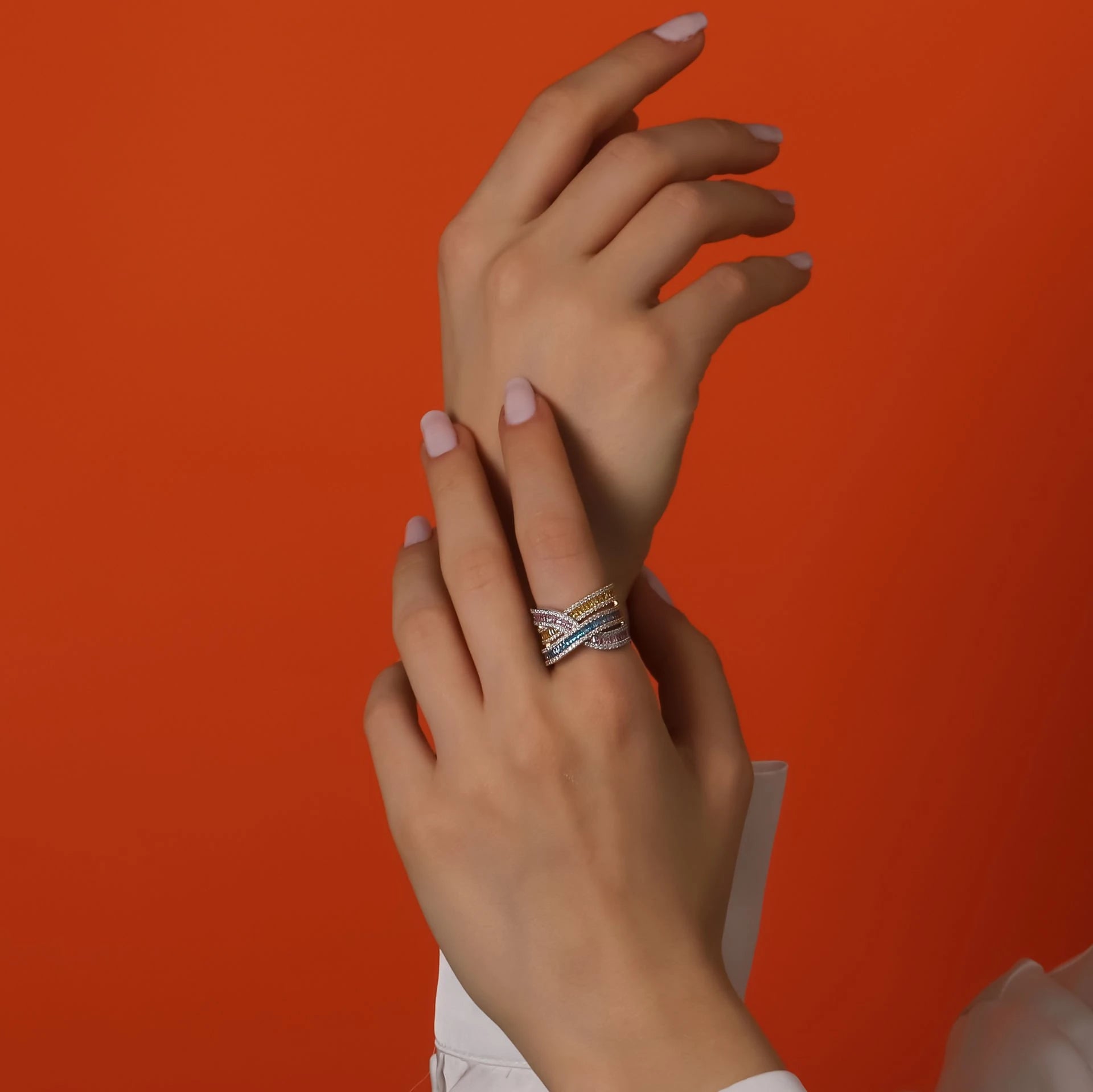 3,80 Karat Pırlanta Renkli Taşlı Yüzük "Rainbow"