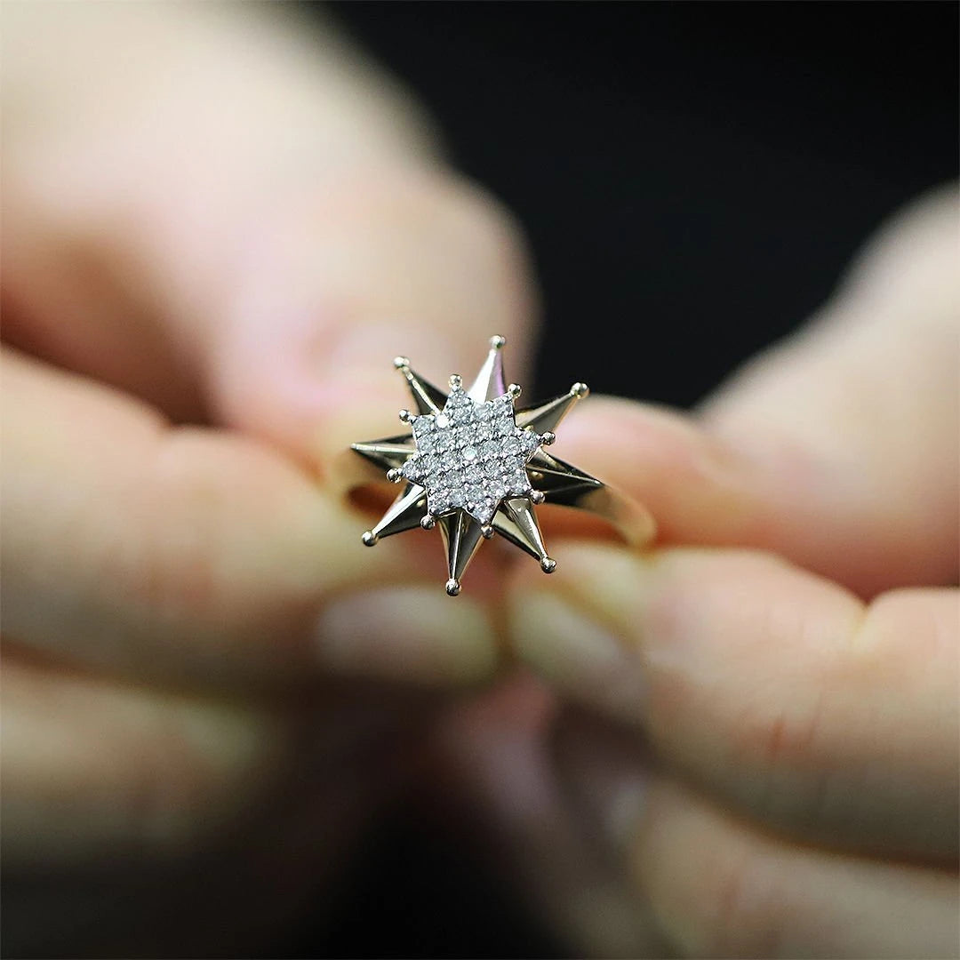 0,21 Karat Tasarım Pırlanta Yüzük "Yıldız"