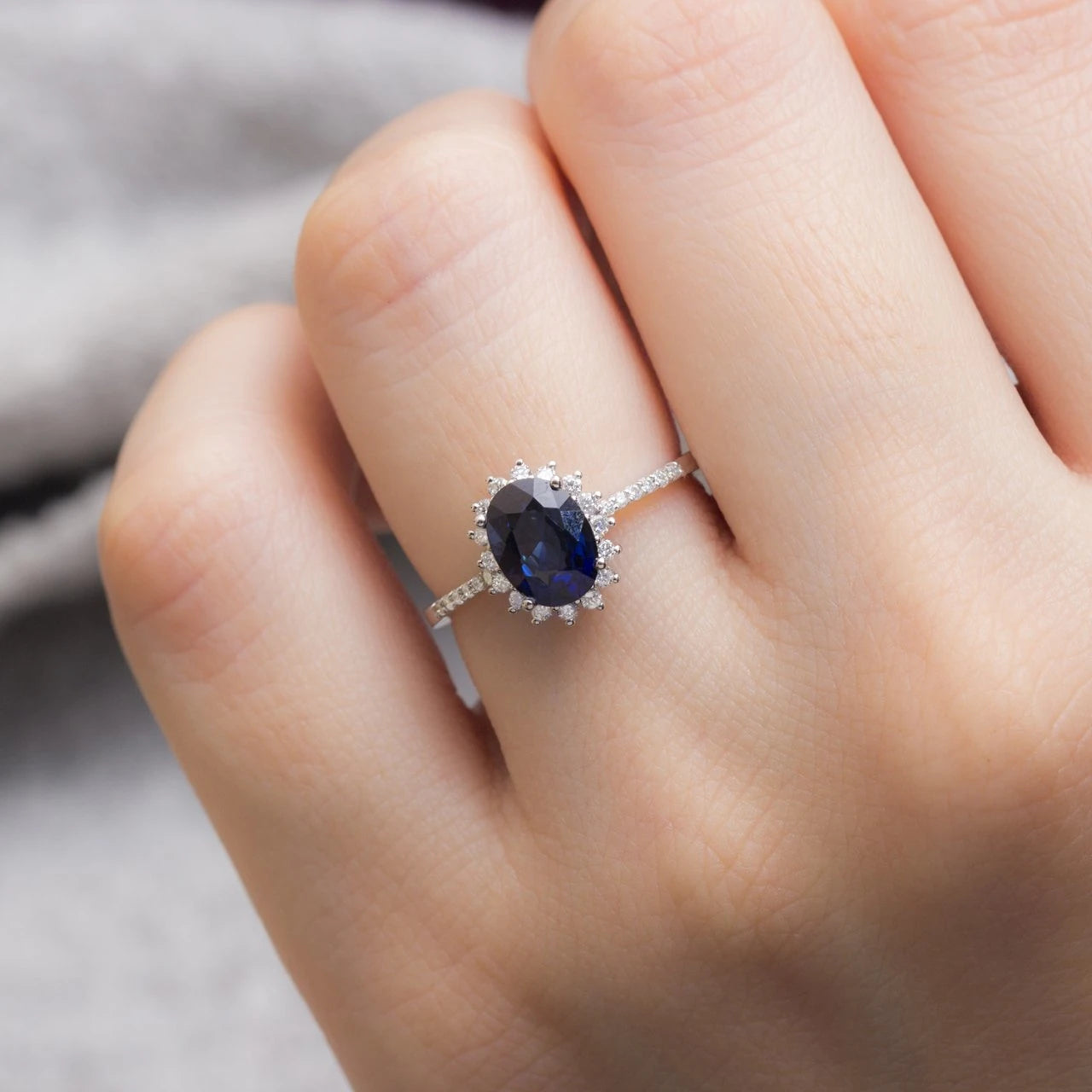 2,93 Karat Pırlantalı Safir Yüzük "Navy"