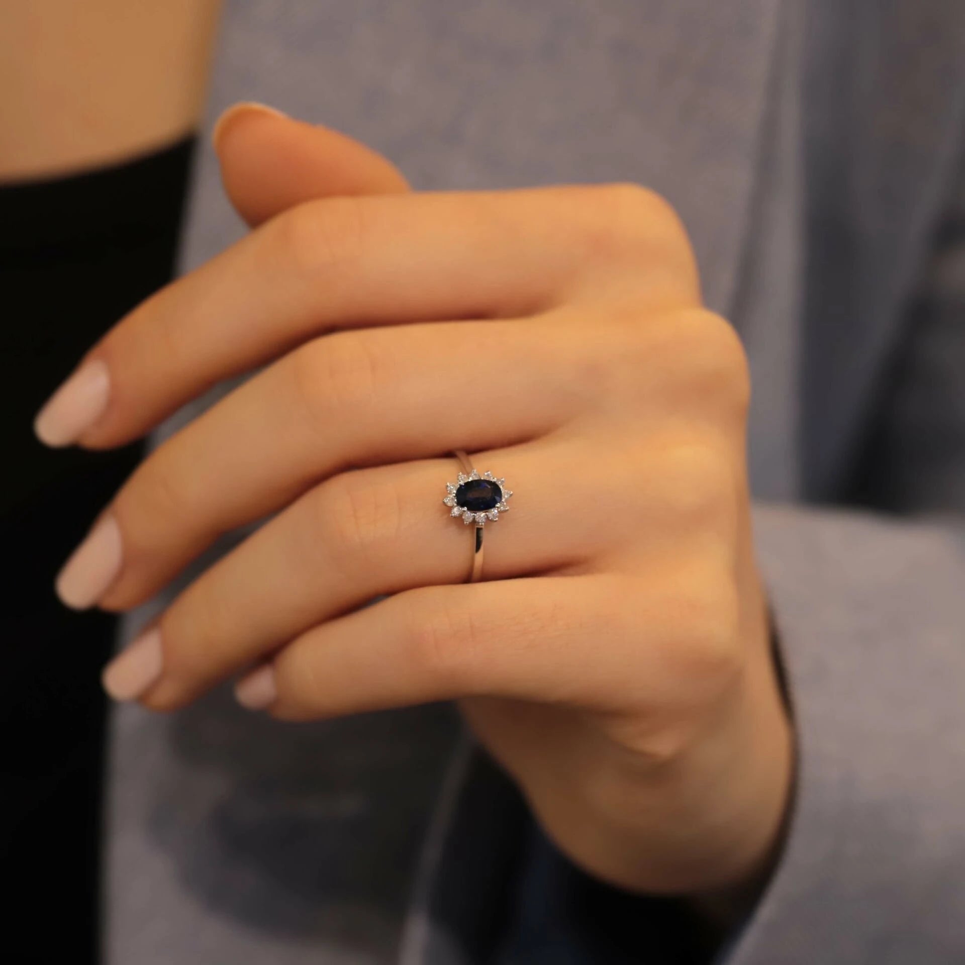 0,75 Karat Pırlantalı Safir Yüzük - Venta Jewelry
