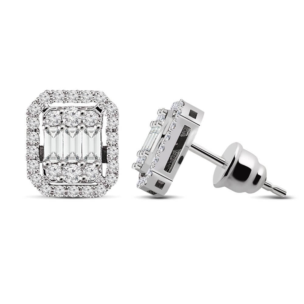 0,66 Karat Baget Pırlanta Küpe "İLMA"