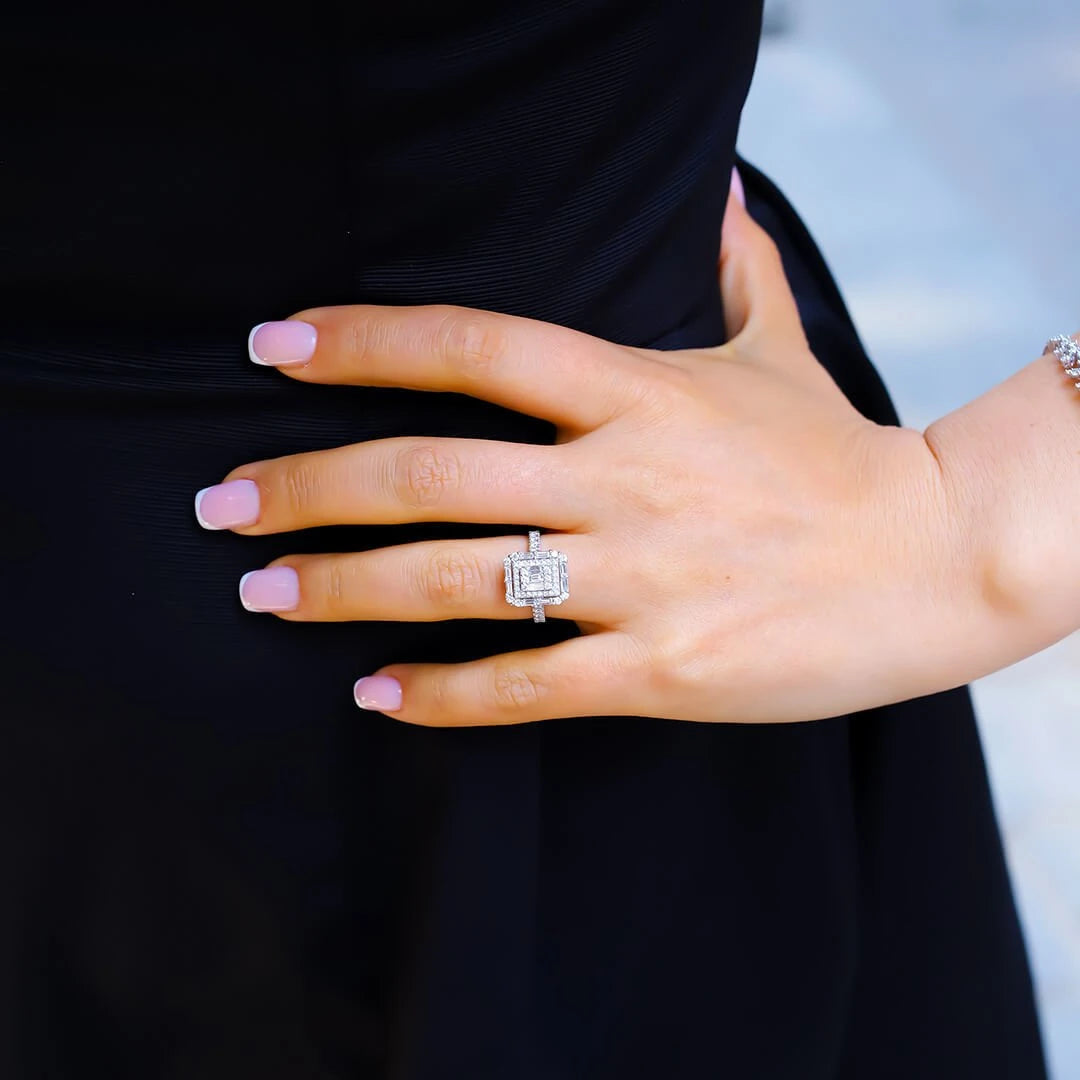 1,00 Karat Baget Pırlanta Yüzük "Nevres"