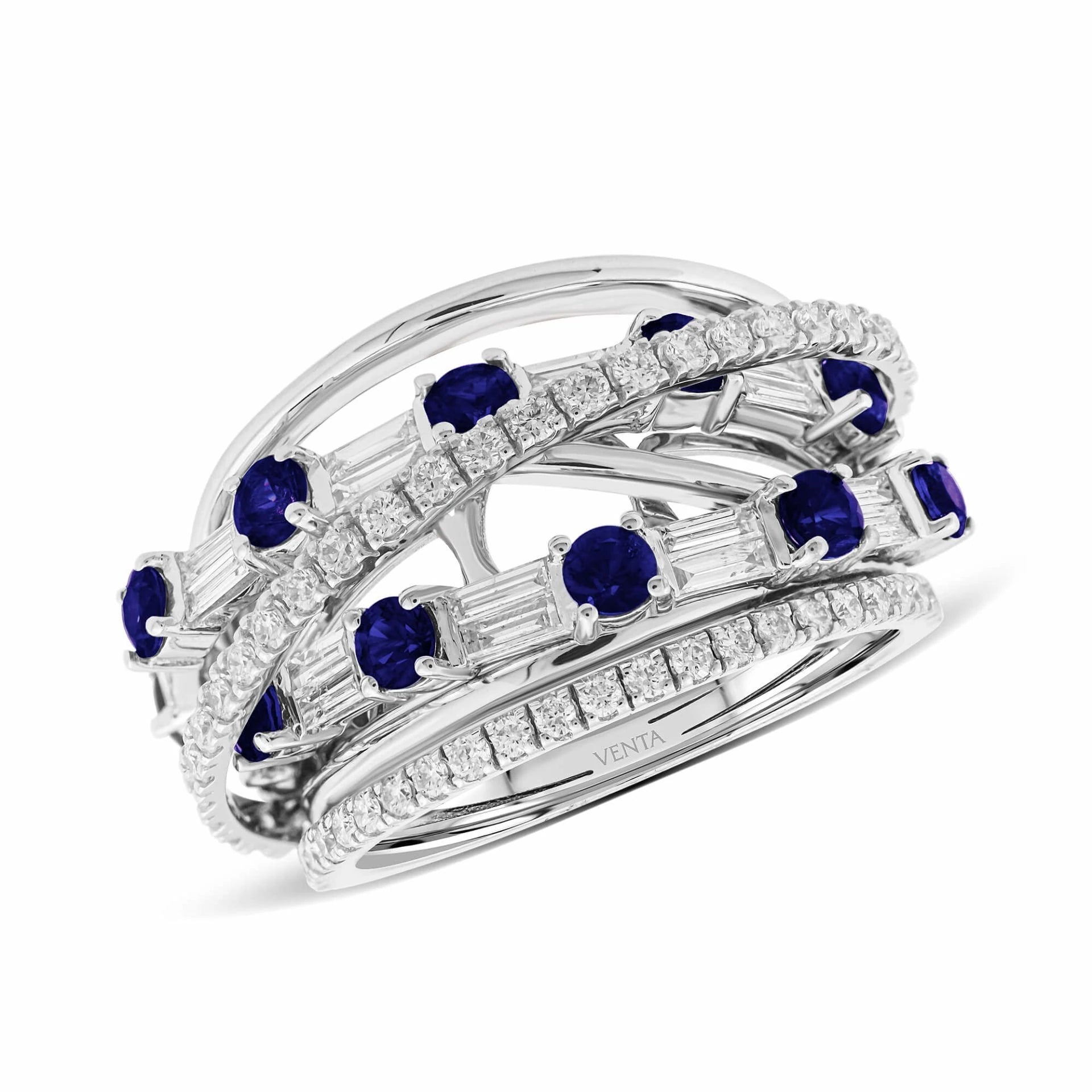 2,57 Karat Tasarım Pırlanta Safir Yüzük