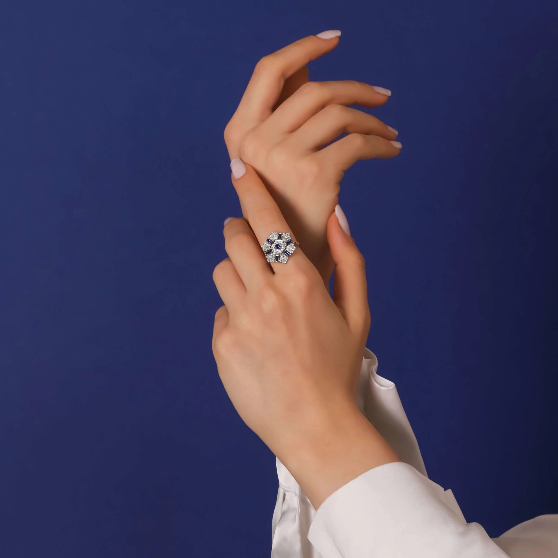 1,05 Karat Safir Taşlı Pırlanta Yüzük "Duha"