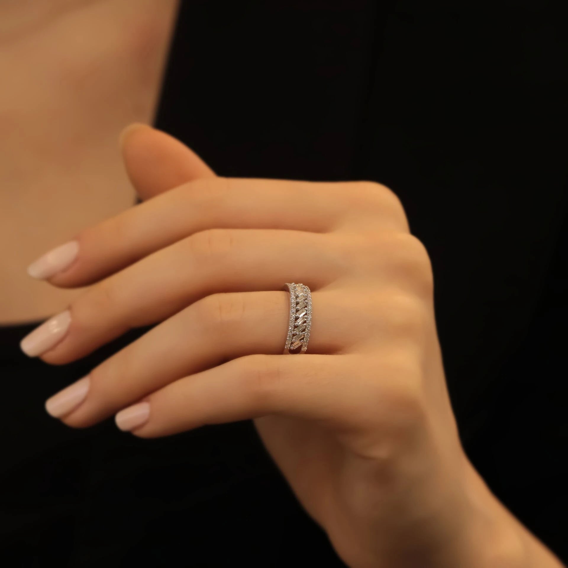 0,59 Karat Tasarım Yarımtur Pırlanta Yüzük