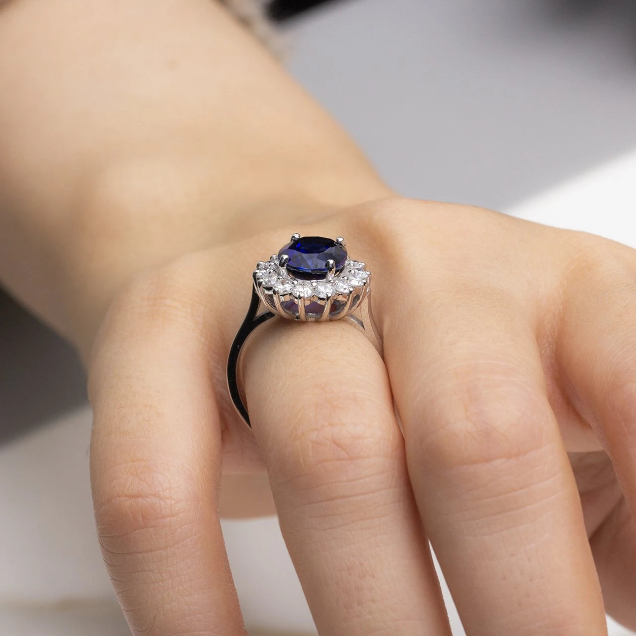 4,70 Karat Pırlantalı Safir Yüzük "Navy"