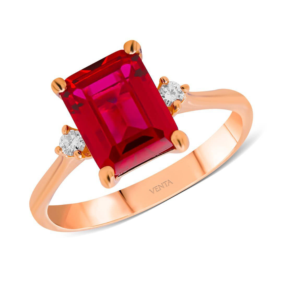 1,20 Karat Pırlantalı Yakut Yüzük