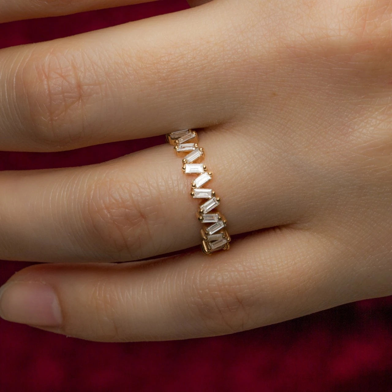 0,56 Karat Baget Pırlanta Yüzük "Mon Cherry"