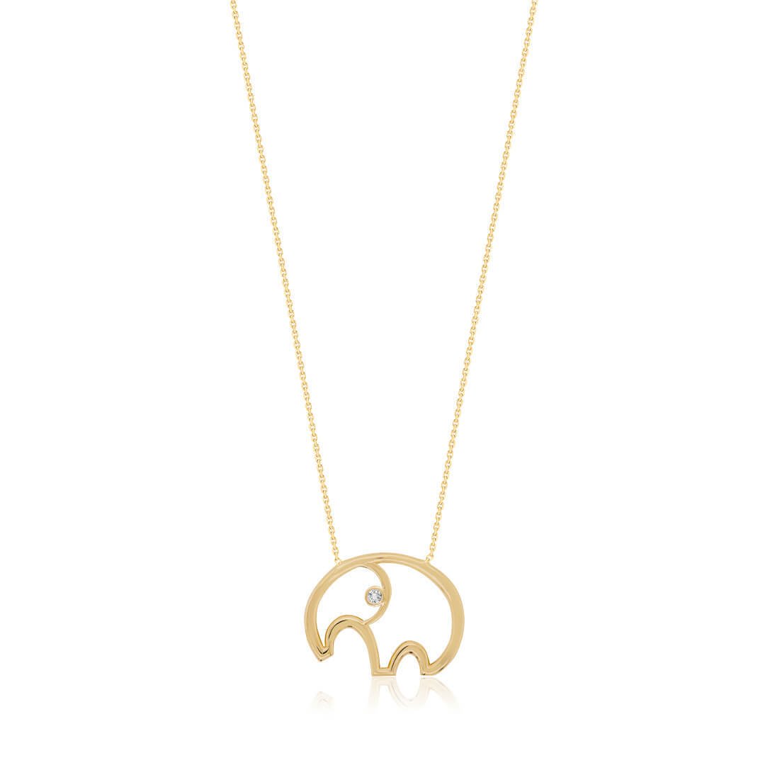 0,02 Karat Pırlantalı Kolye "Fil"