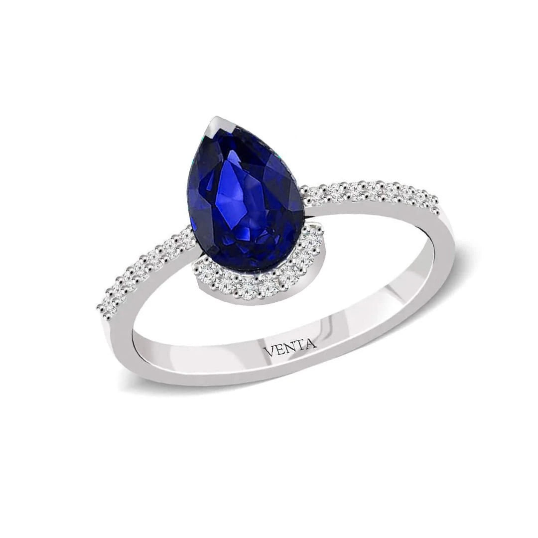 1,56 Karat Pırlantalı Safir Yüzük "Nuit"