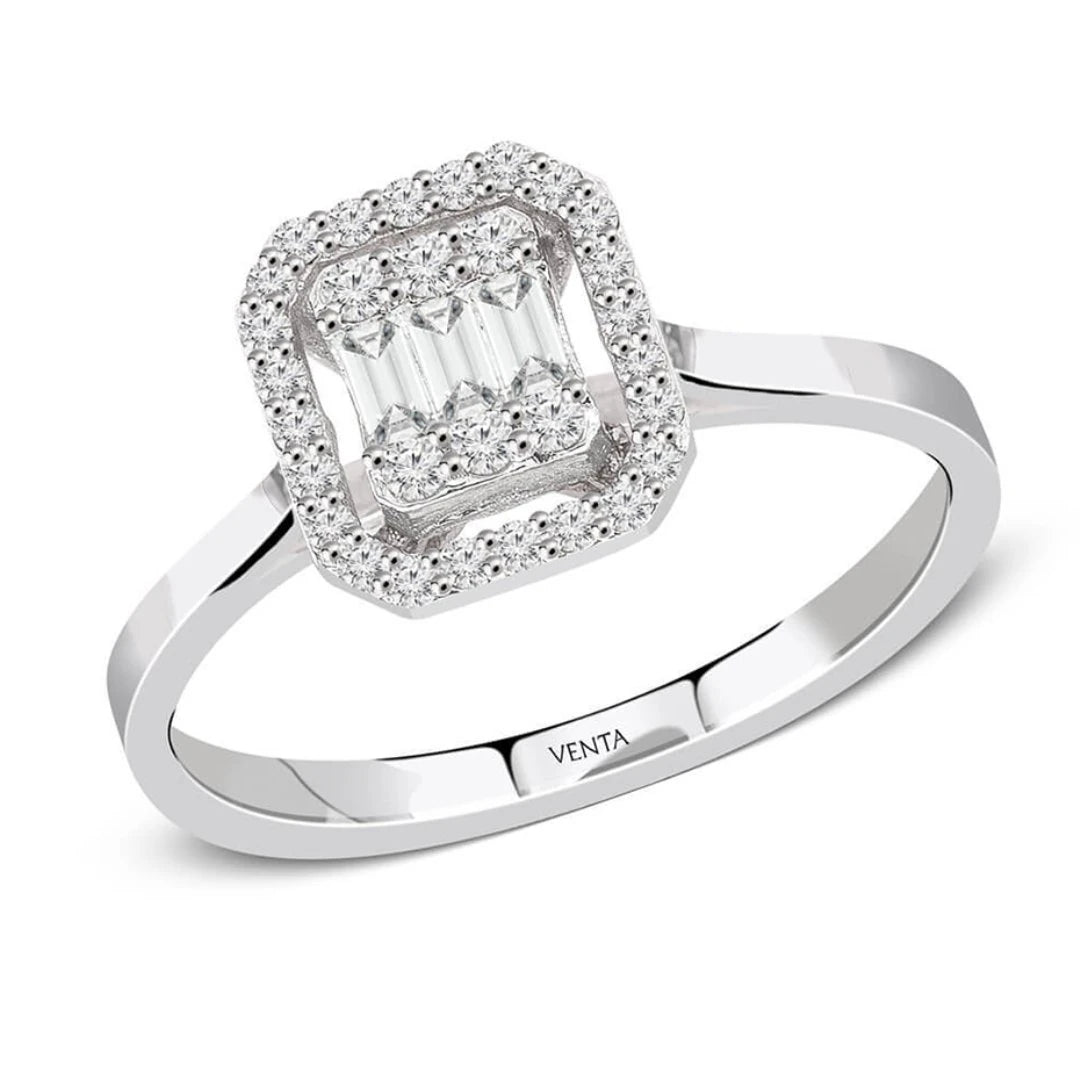 0,43 Karat Baget Pırlanta Yüzük "Mahru"