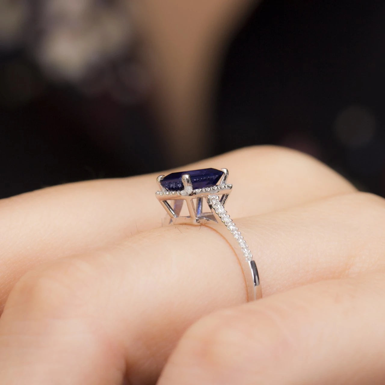 1,65 Karat Pırlantalı Safir Yüzük "Cache"