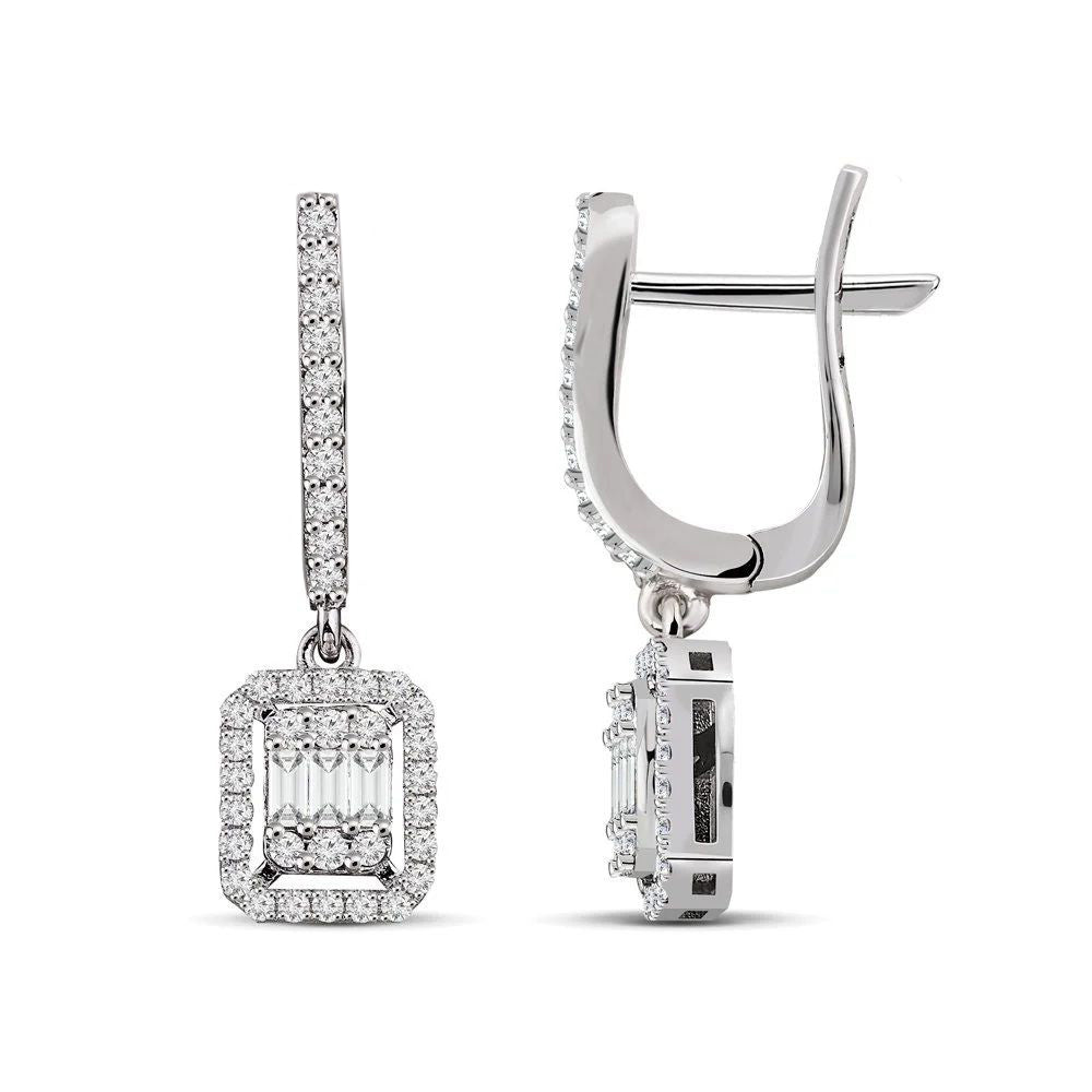 0,57 Karat Baget Pırlanta Küpe "EFZA"