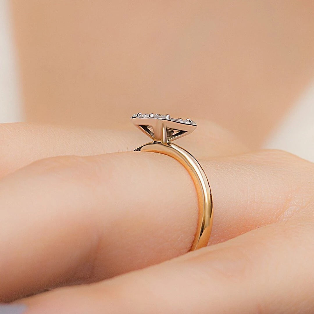 0,40 Karat Baget Pırlanta Yüzük "Kam"