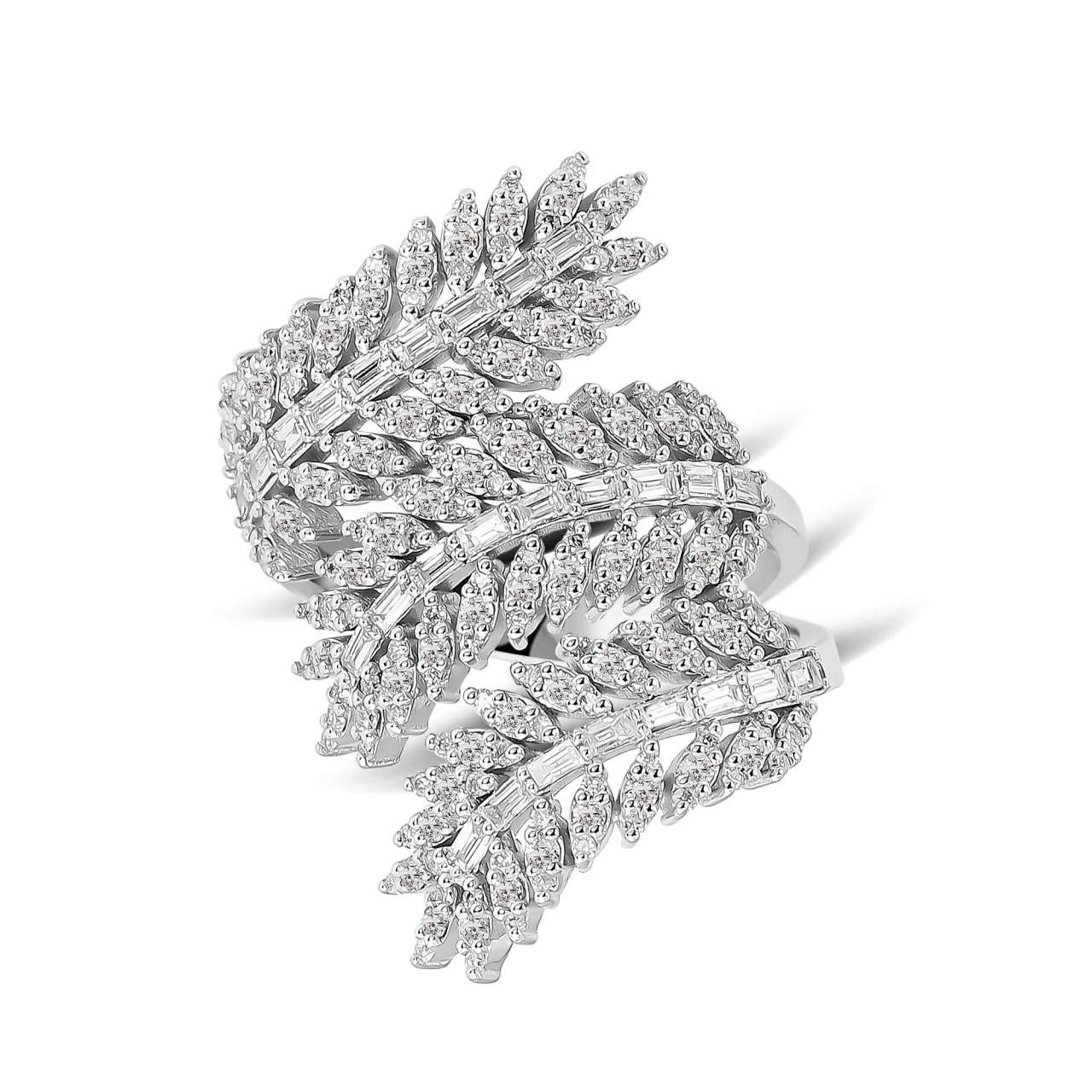 1,58 Karat Tasarım Baget Pırlanta Yüzük