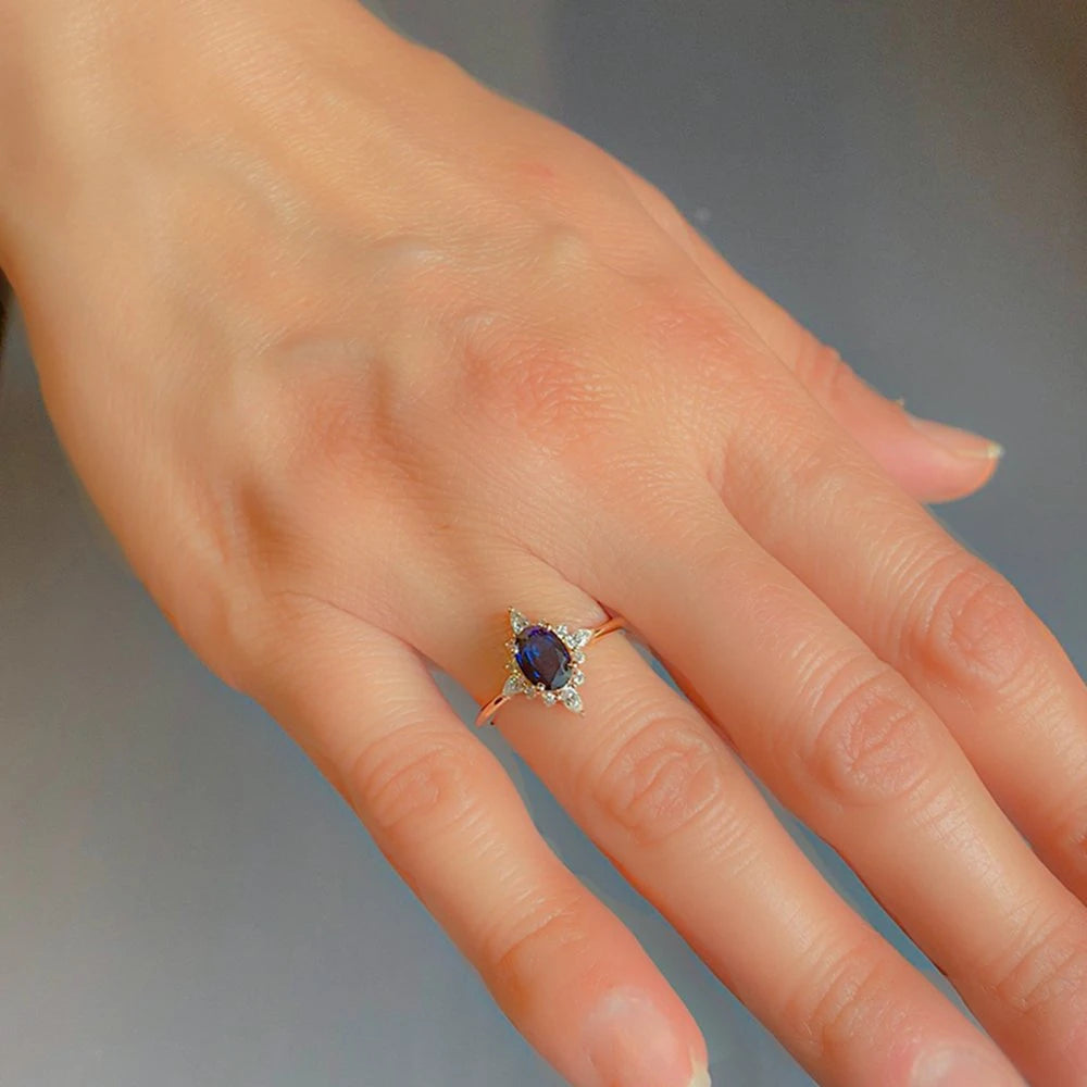 1,25 Karat Pırlantalı Safir Yüzük