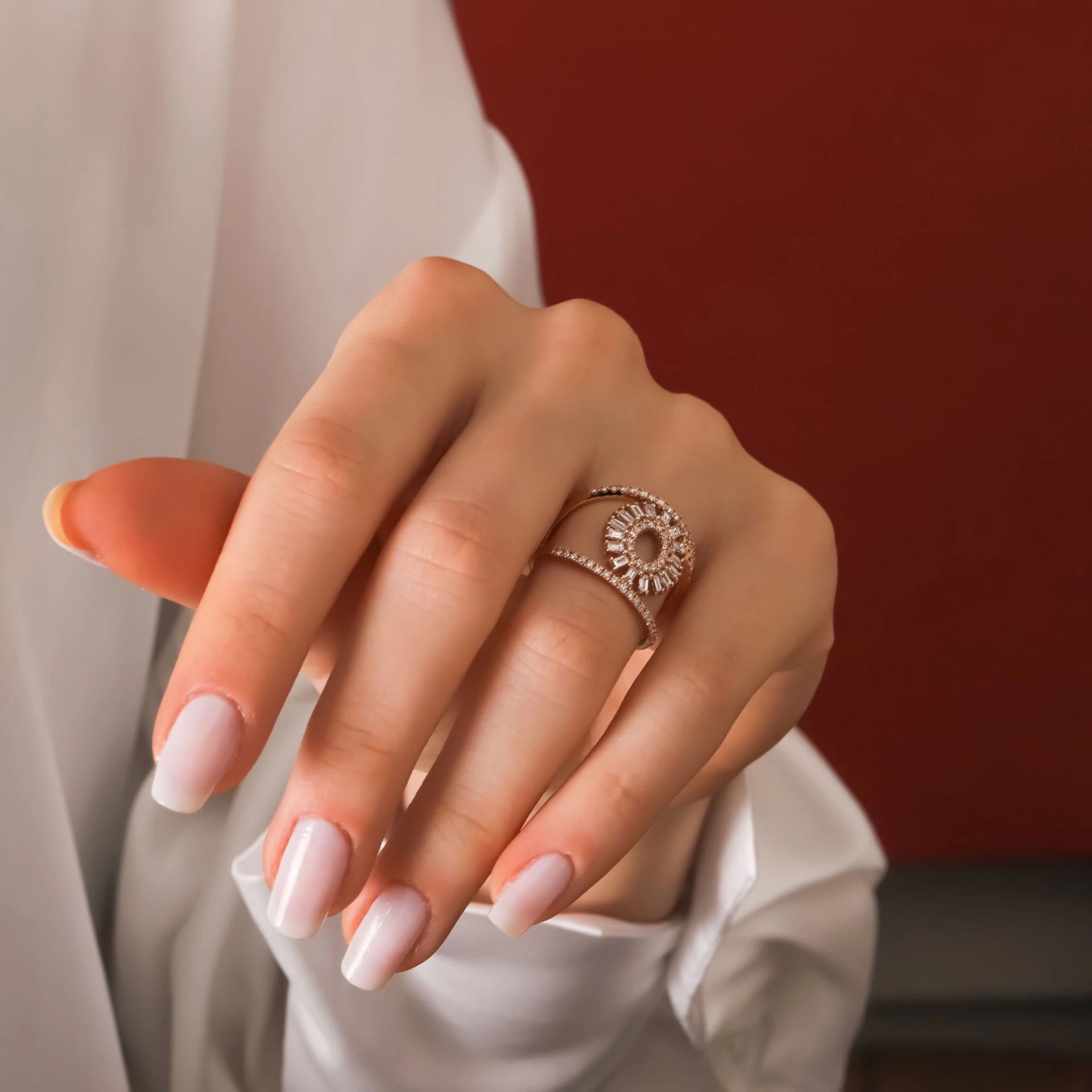 0,81 Karat Tasarım Pırlanta Yüzük "Celestial Halo"