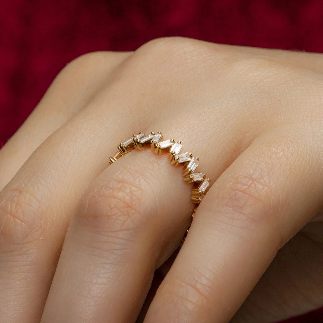 0,56 Karat Baget Pırlanta Yüzük "Mon Cherry"