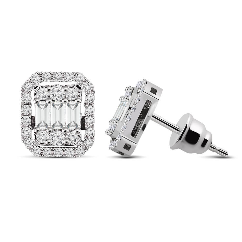 1,07 Karat Baget Pırlanta Küpe "İLMA"