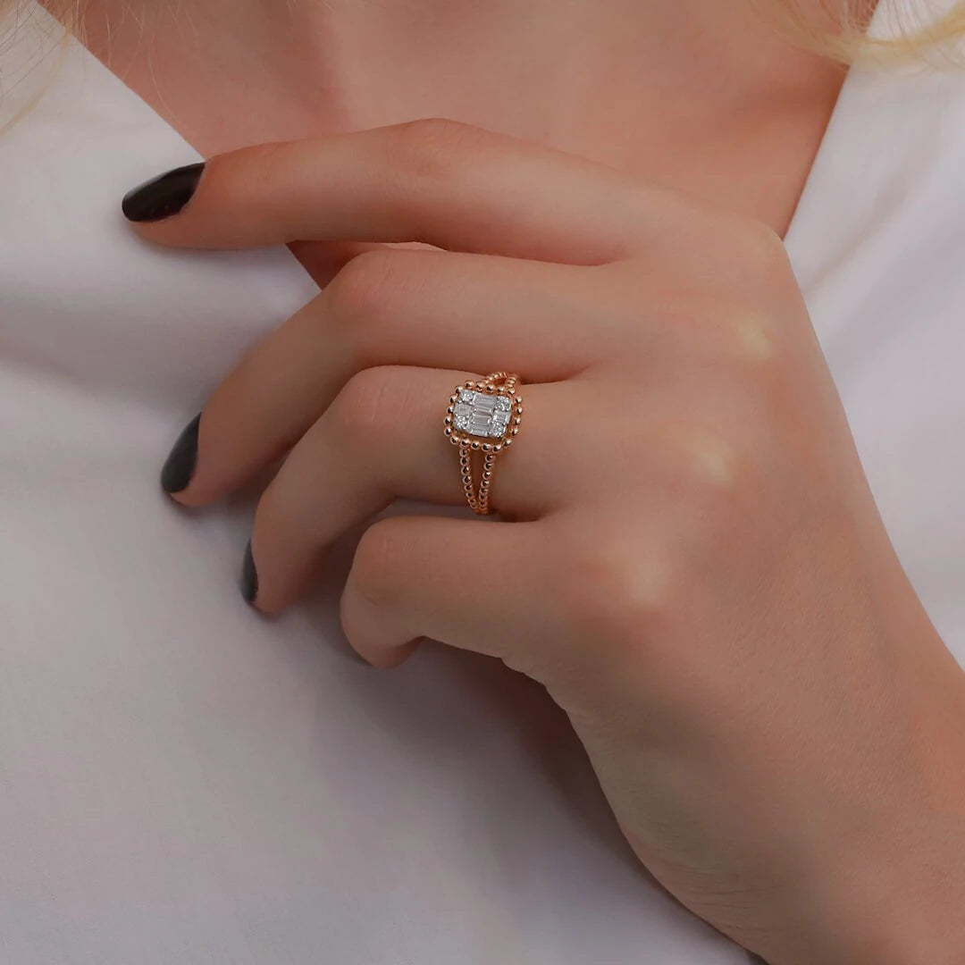 0,35 Karat Baget Pırlanta Yüzük "Çiler"