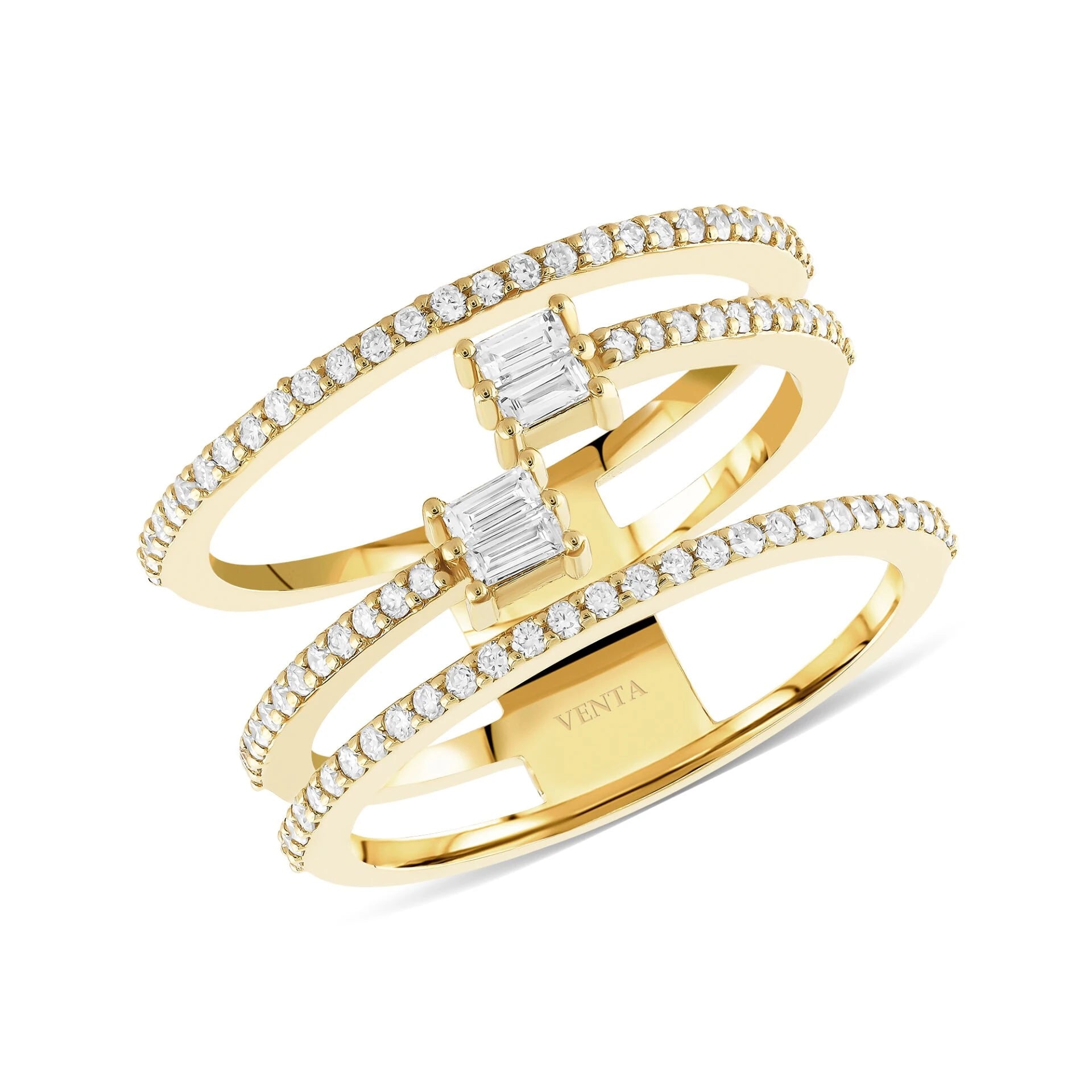 0,51 Karat Tasarım Pırlanta Yüzük "Bagetli"